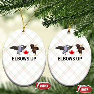 Elbows Up Ceramic Ornament Canada Goose Vs Eagle Maple Leaf TS02 Print Your Wear