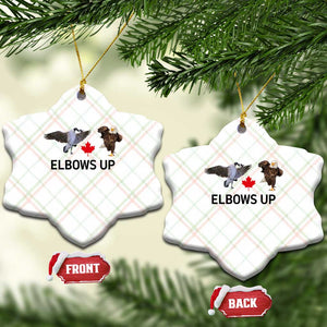 Elbows Up Ceramic Ornament Canada Goose Vs Eagle Maple Leaf TS02 Print Your Wear