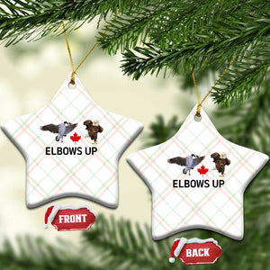 Elbows Up Ceramic Ornament Canada Goose Vs Eagle Maple Leaf TS02 Print Your Wear