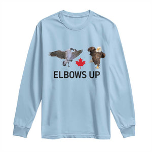 Elbows Up Long Sleeve Shirt Canada Goose Vs Eagle Maple Leaf TS02 Light Blue Print Your Wear