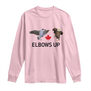 Elbows Up Long Sleeve Shirt Canada Goose Vs Eagle Maple Leaf TS02 Light Pink Print Your Wear