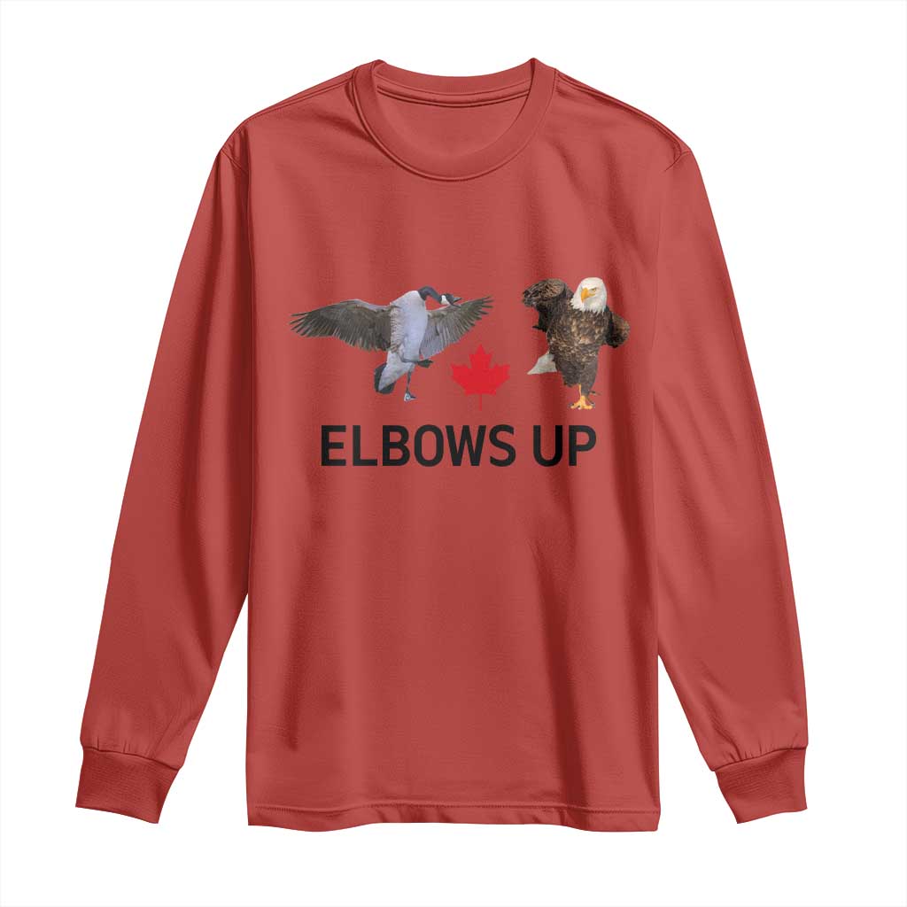Elbows Up Long Sleeve Shirt Canada Goose Vs Eagle Maple Leaf TS02 Red Print Your Wear