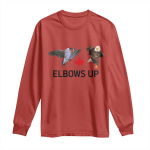 Elbows Up Long Sleeve Shirt Canada Goose Vs Eagle Maple Leaf TS02 Red Print Your Wear