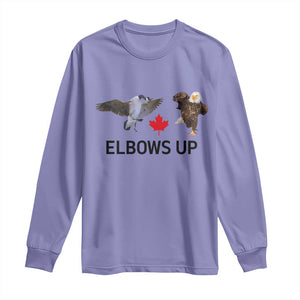 Elbows Up Long Sleeve Shirt Canada Goose Vs Eagle Maple Leaf TS02 Violet Print Your Wear