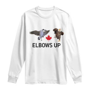 Elbows Up Long Sleeve Shirt Canada Goose Vs Eagle Maple Leaf TS02 White Print Your Wear