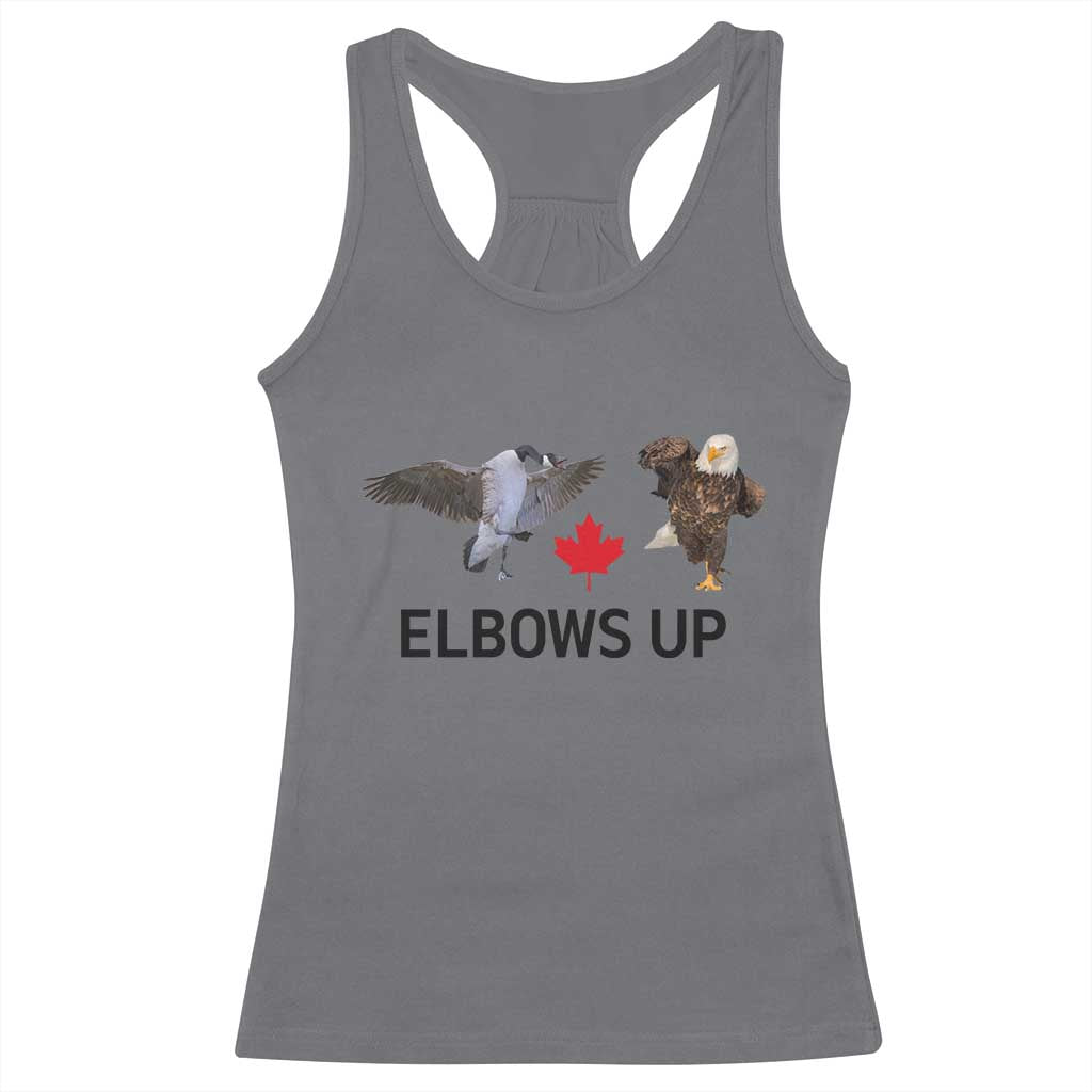 Elbows Up Racerback Tank Top Canada Goose Vs Eagle Maple Leaf TS02 Charcoal Print Your Wear