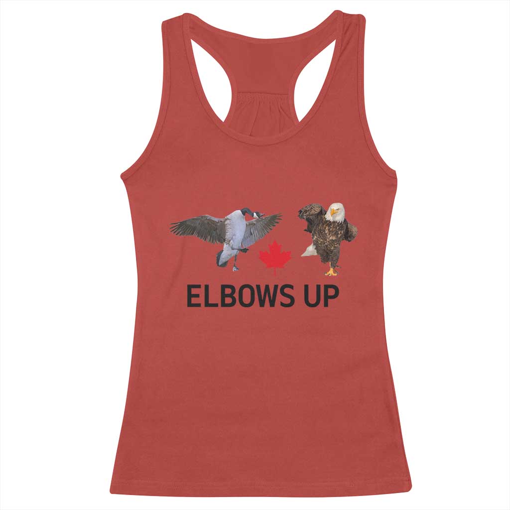 Elbows Up Racerback Tank Top Canada Goose Vs Eagle Maple Leaf TS02 Red Print Your Wear