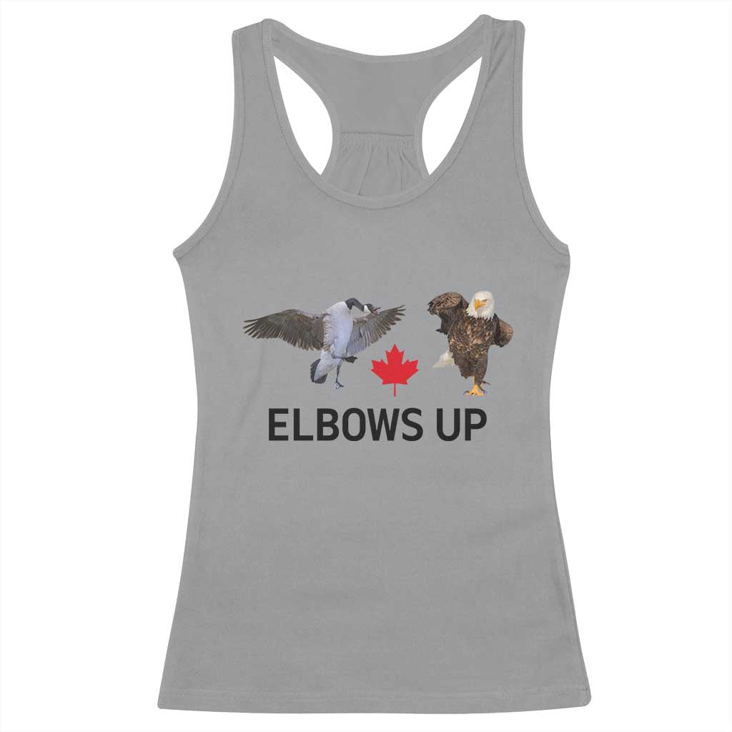 Elbows Up Racerback Tank Top Canada Goose Vs Eagle Maple Leaf TS02 Sport Gray Print Your Wear