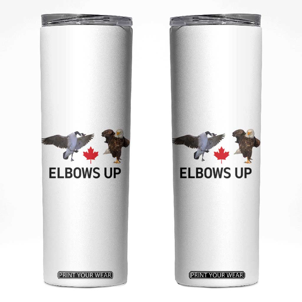 Elbows Up Skinny Tumbler Canada Goose Vs Eagle Maple Leaf TS02 White Print Your Wear
