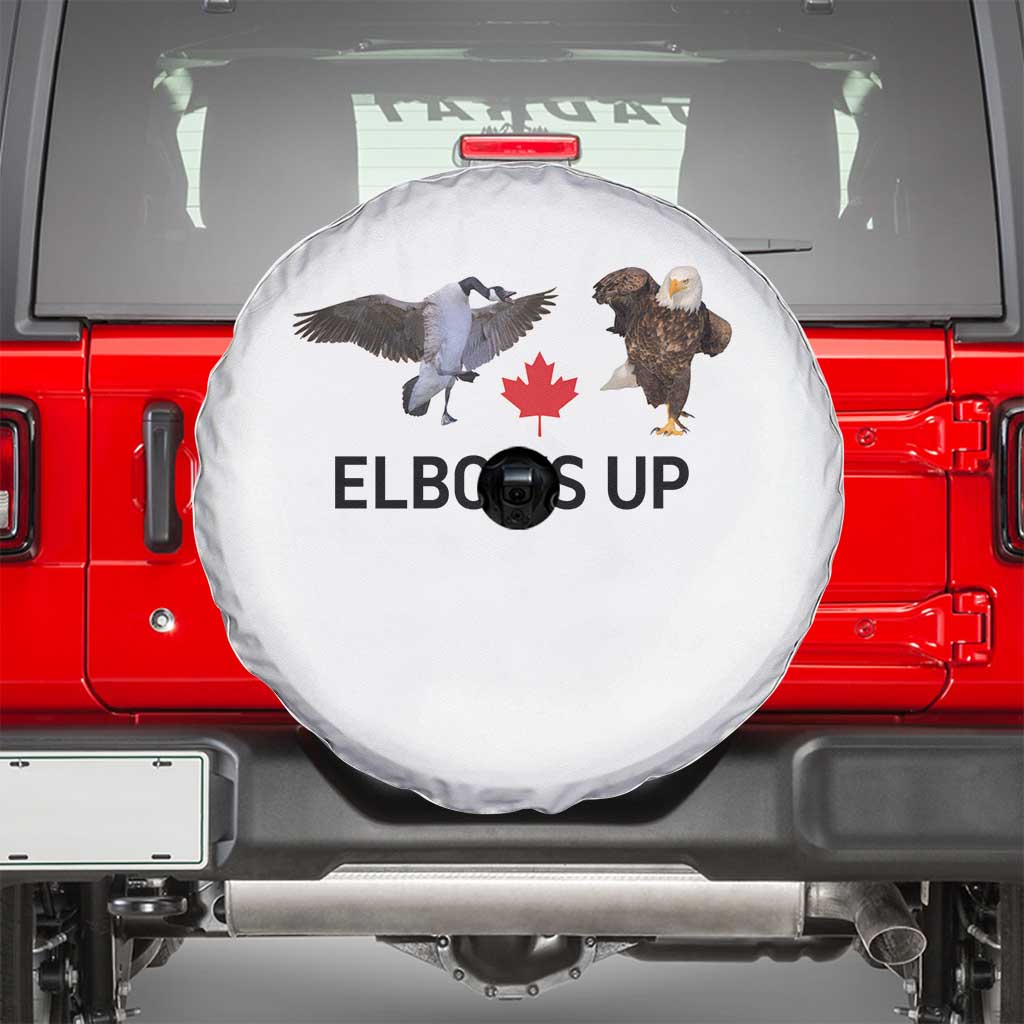 Elbows Up Spare Tire Cover Canada Goose Vs Eagle Maple Leaf TS02 White Print Your Wear