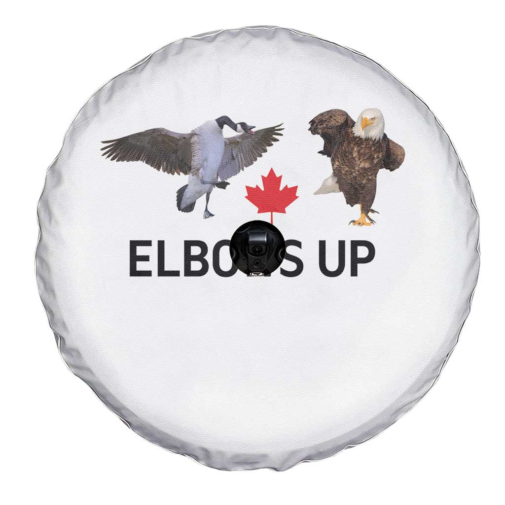 Elbows Up Spare Tire Cover Canada Goose Vs Eagle Maple Leaf TS02 Print Your Wear