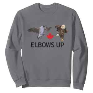 Elbows Up Sweatshirt Canada Goose Vs Eagle Maple Leaf TS02 Charcoal Print Your Wear