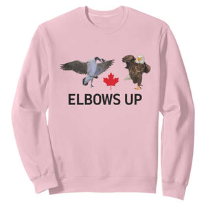 Elbows Up Sweatshirt Canada Goose Vs Eagle Maple Leaf TS02 Light Pink Print Your Wear