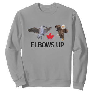 Elbows Up Sweatshirt Canada Goose Vs Eagle Maple Leaf TS02 Sport Gray Print Your Wear