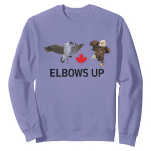 Elbows Up Sweatshirt Canada Goose Vs Eagle Maple Leaf TS02 Violet Print Your Wear