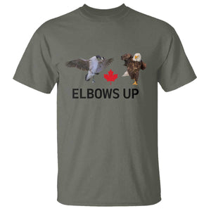 Elbows Up T Shirt Canada Goose Vs Eagle Maple Leaf TS02 Military Green Print Your Wear