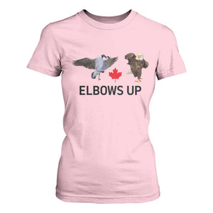 Elbows Up T Shirt For Women Canada Goose Vs Eagle Maple Leaf TS02 Light Pink Print Your Wear