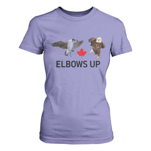 Elbows Up T Shirt For Women Canada Goose Vs Eagle Maple Leaf TS02 Violet Print Your Wear