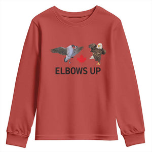 Elbows Up Youth Sweatshirt Canada Goose Vs Eagle Maple Leaf TS02 Red Print Your Wear
