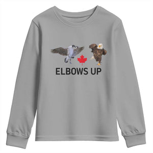 Elbows Up Youth Sweatshirt Canada Goose Vs Eagle Maple Leaf TS02 Sport Gray Print Your Wear