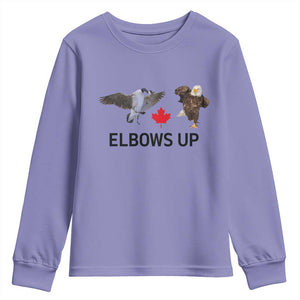 Elbows Up Youth Sweatshirt Canada Goose Vs Eagle Maple Leaf TS02 Violet Print Your Wear