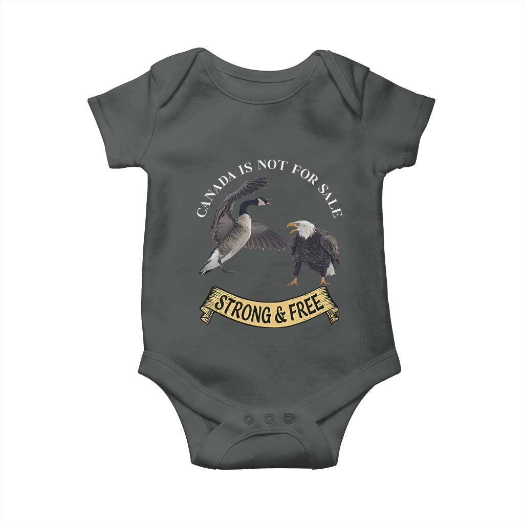 Elbows Up Baby Onesie Canada Is Not For Sale Goose Vs Eagle TS02 Dark Heather Print Your Wear