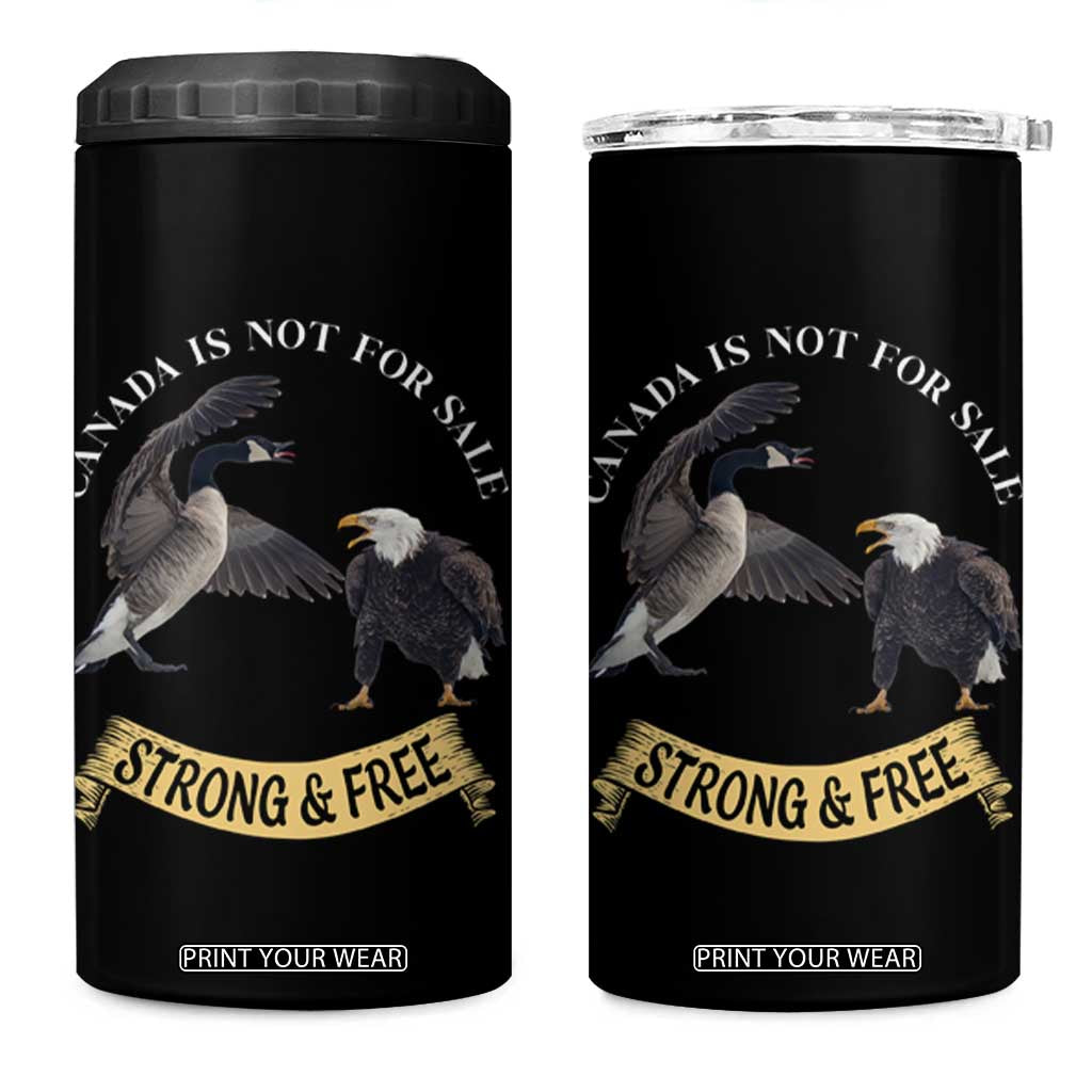Elbows Up 4 in 1 Can Cooler Tumbler Canada Is Not For Sale Goose Vs Eagle TS02 One Size: 16 oz Black Print Your Wear