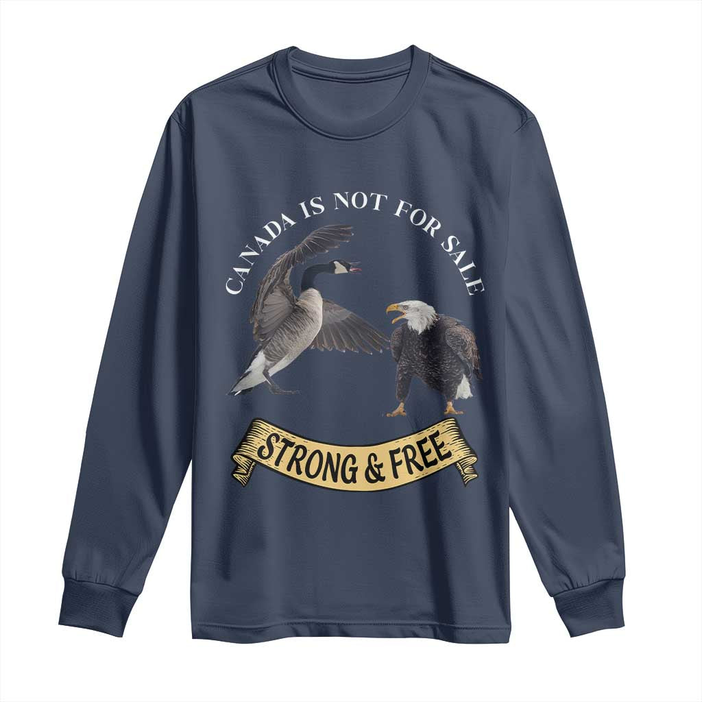 Elbows Up Long Sleeve Shirt Canada Is Not For Sale Goose Vs Eagle TS02 Navy Print Your Wear
