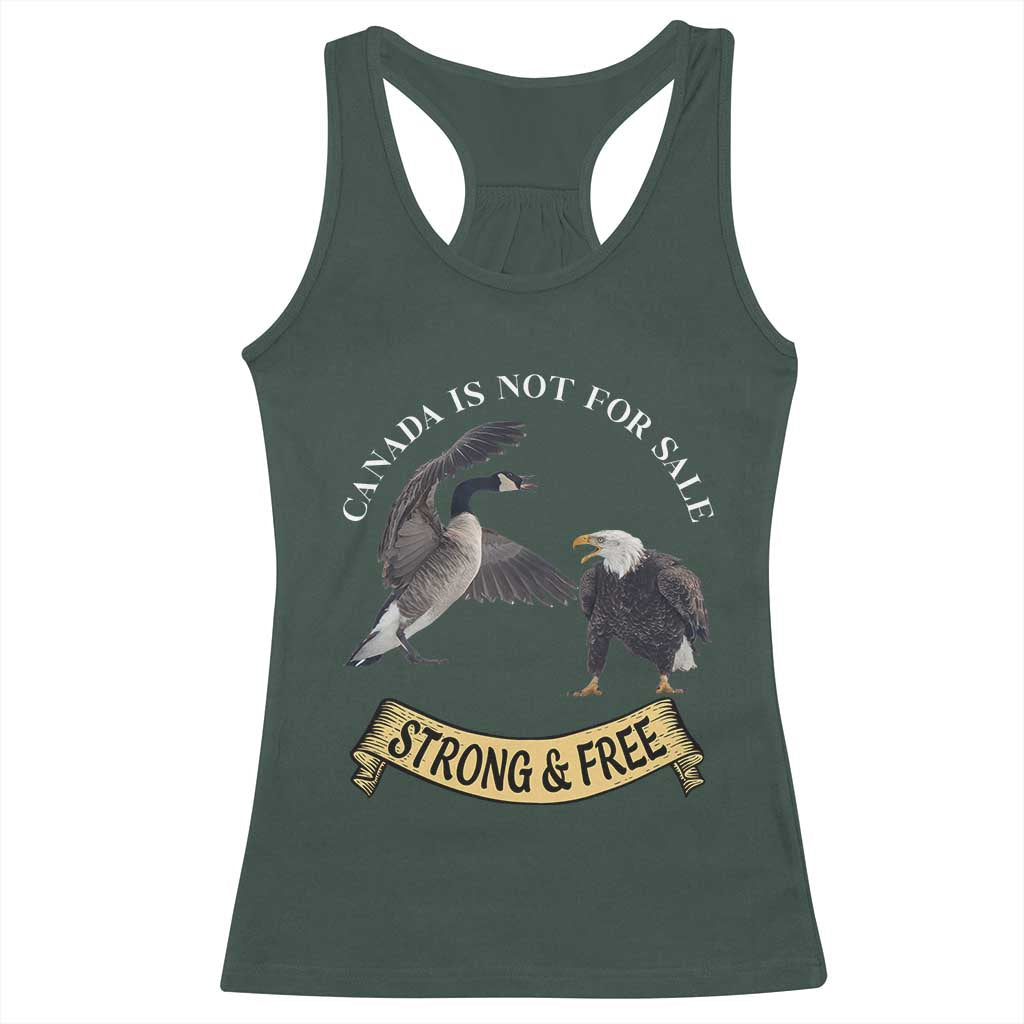 Elbows Up Racerback Tank Top Canada Is Not For Sale Goose Vs Eagle TS02 Dark Forest Green Print Your Wear