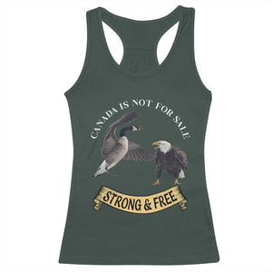 Elbows Up Racerback Tank Top Canada Is Not For Sale Goose Vs Eagle TS02 Dark Forest Green Print Your Wear