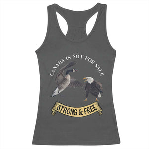 Elbows Up Racerback Tank Top Canada Is Not For Sale Goose Vs Eagle TS02 Dark Heather Print Your Wear