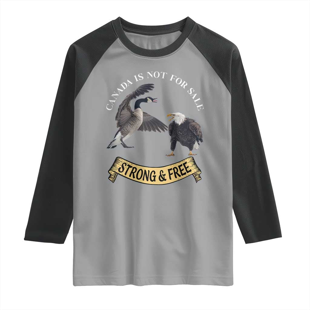 Elbows Up Raglan Shirt Canada Is Not For Sale Goose Vs Eagle TS02 Sport Gray Black Print Your Wear