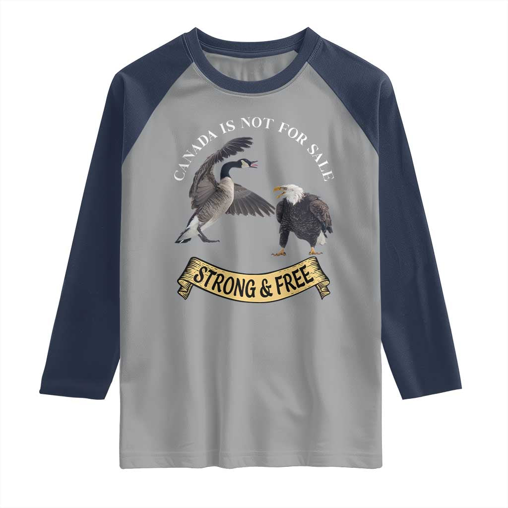 Elbows Up Raglan Shirt Canada Is Not For Sale Goose Vs Eagle TS02 Sport Gray Navy Print Your Wear