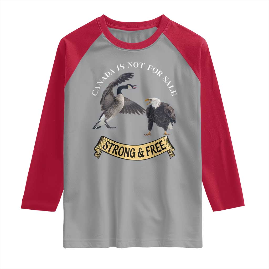Elbows Up Raglan Shirt Canada Is Not For Sale Goose Vs Eagle TS02 Sport Gray Red Print Your Wear