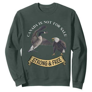 Elbows Up Sweatshirt Canada Is Not For Sale Goose Vs Eagle TS02 Dark Forest Green Print Your Wear