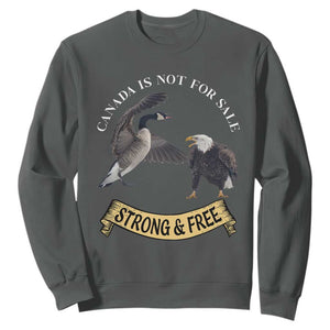 Elbows Up Sweatshirt Canada Is Not For Sale Goose Vs Eagle TS02 Dark Heather Print Your Wear