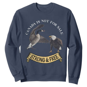 Elbows Up Sweatshirt Canada Is Not For Sale Goose Vs Eagle TS02 Navy Print Your Wear
