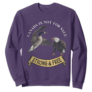 Elbows Up Sweatshirt Canada Is Not For Sale Goose Vs Eagle TS02 Purple Print Your Wear