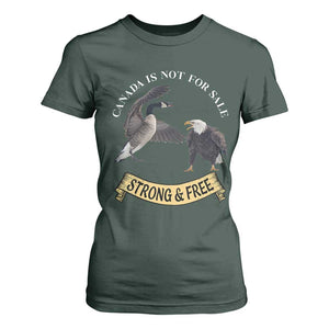 Elbows Up T Shirt For Women Canada Is Not For Sale Goose Vs Eagle TS02 Dark Forest Green Print Your Wear