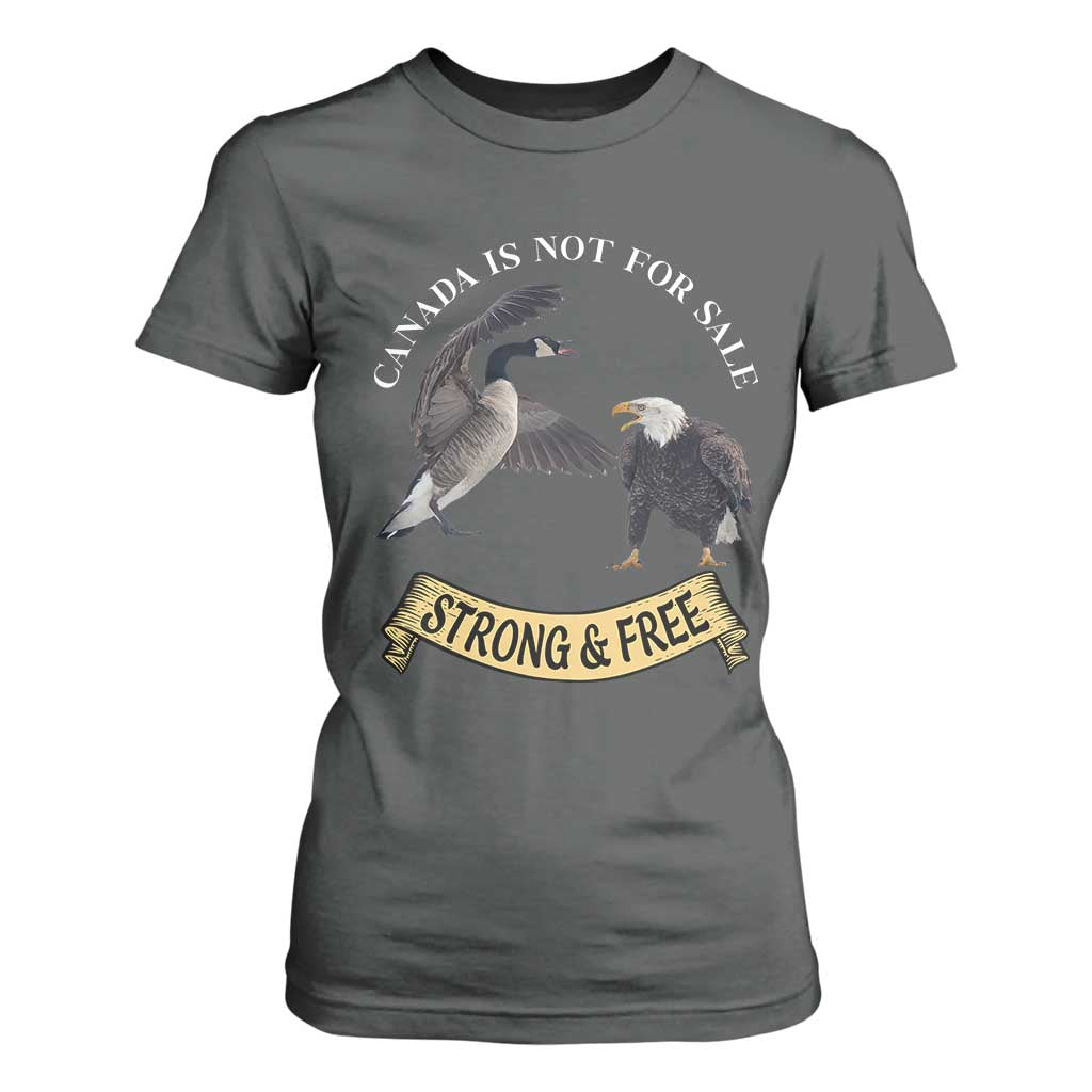 Elbows Up T Shirt For Women Canada Is Not For Sale Goose Vs Eagle TS02 Dark Heather Print Your Wear