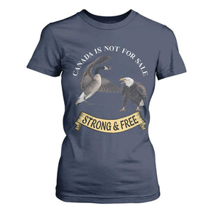 Elbows Up T Shirt For Women Canada Is Not For Sale Goose Vs Eagle TS02 Navy Print Your Wear
