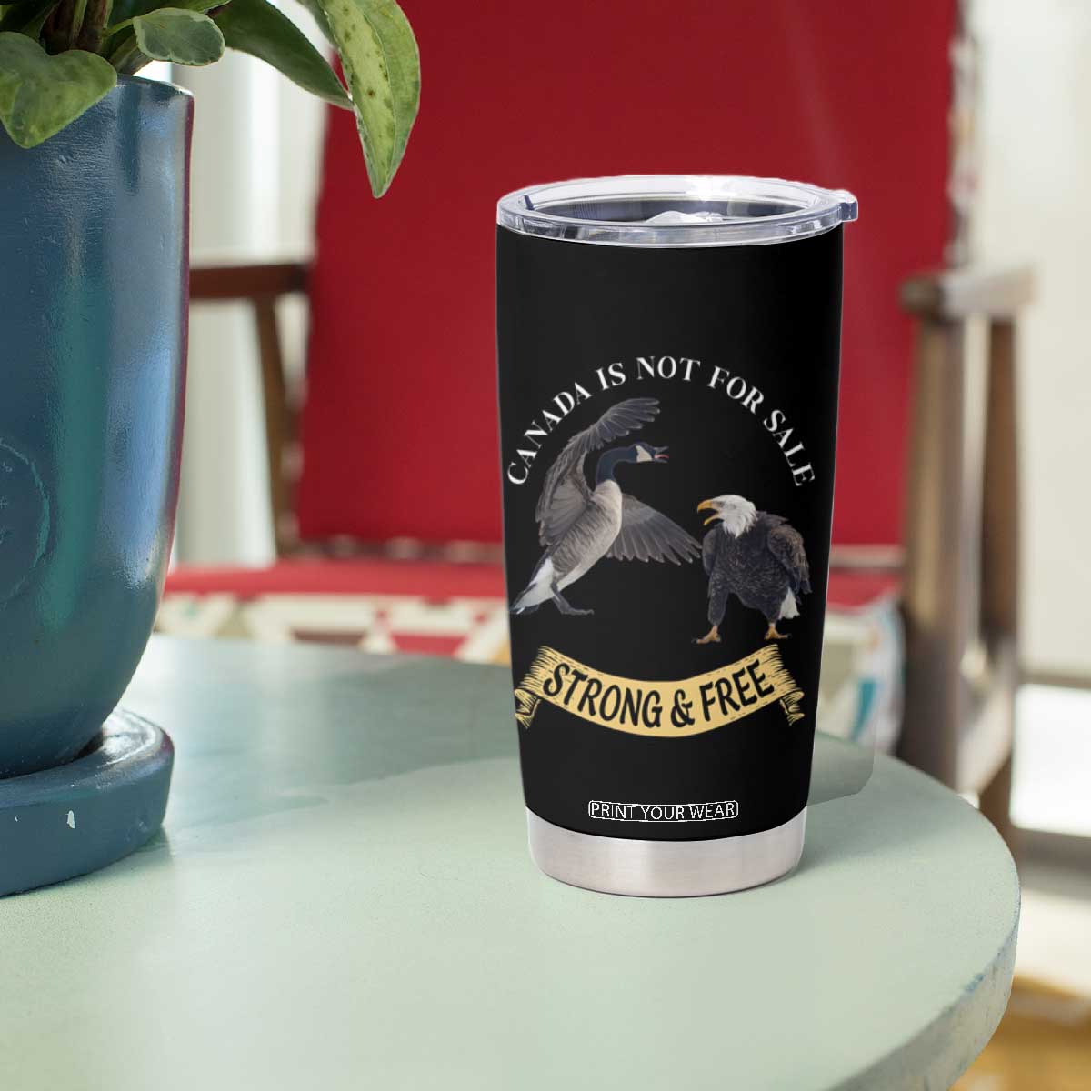 Elbows Up Tumbler Cup Canada Is Not For Sale Goose Vs Eagle TS02 Print Your Wear