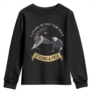 Elbows Up Youth Sweatshirt Canada Is Not For Sale Goose Vs Eagle TS02 Black Print Your Wear