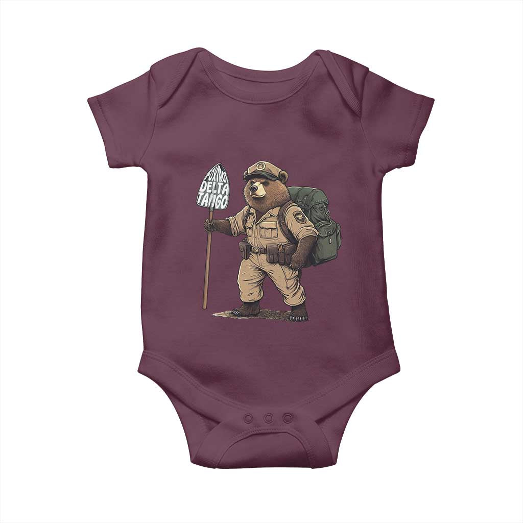 Foxtrot Delta Tango Resist Bear Baby Onesie TS02 Maroon Print Your Wear