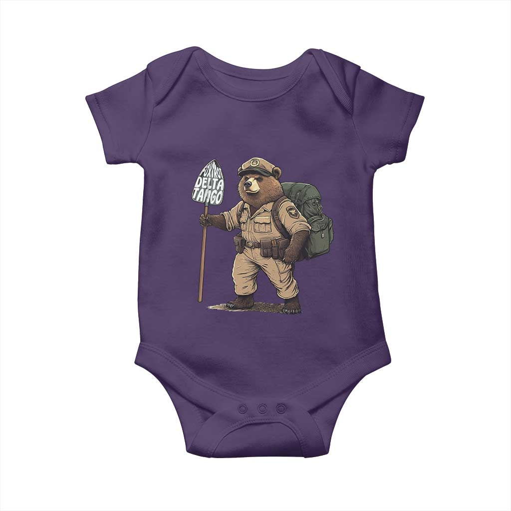 Foxtrot Delta Tango Resist Bear Baby Onesie TS02 Purple Print Your Wear