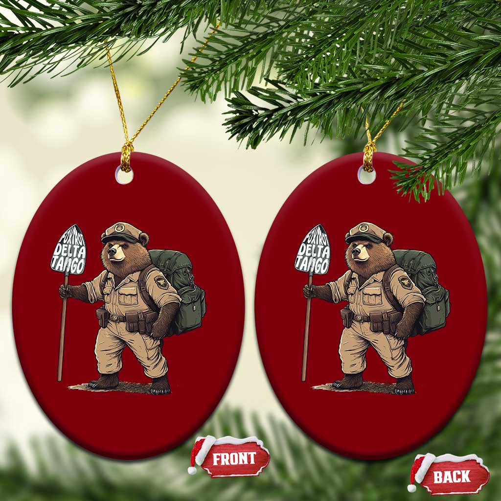 Foxtrot Delta Tango Resist Bear Ceramic Ornament TS02 Print Your Wear