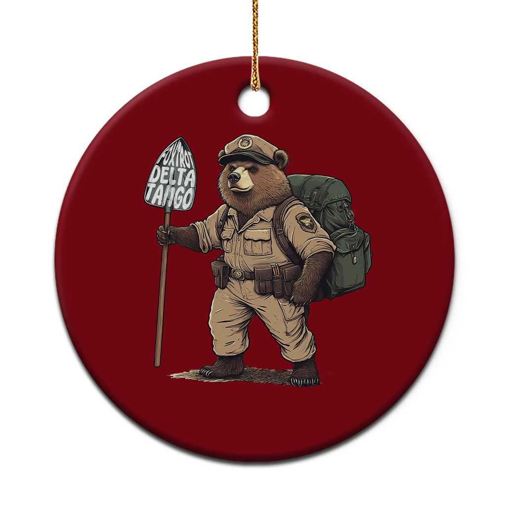 Foxtrot Delta Tango Resist Bear Ceramic Ornament TS02 1pc Red Print Your Wear