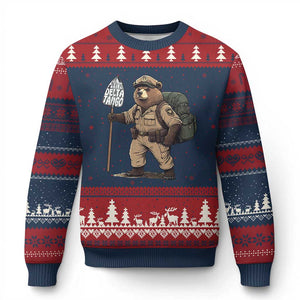 Foxtrot Delta Tango Resist Bear Ugly Christmas Sweater TS02 Navy Red Print Your Wear