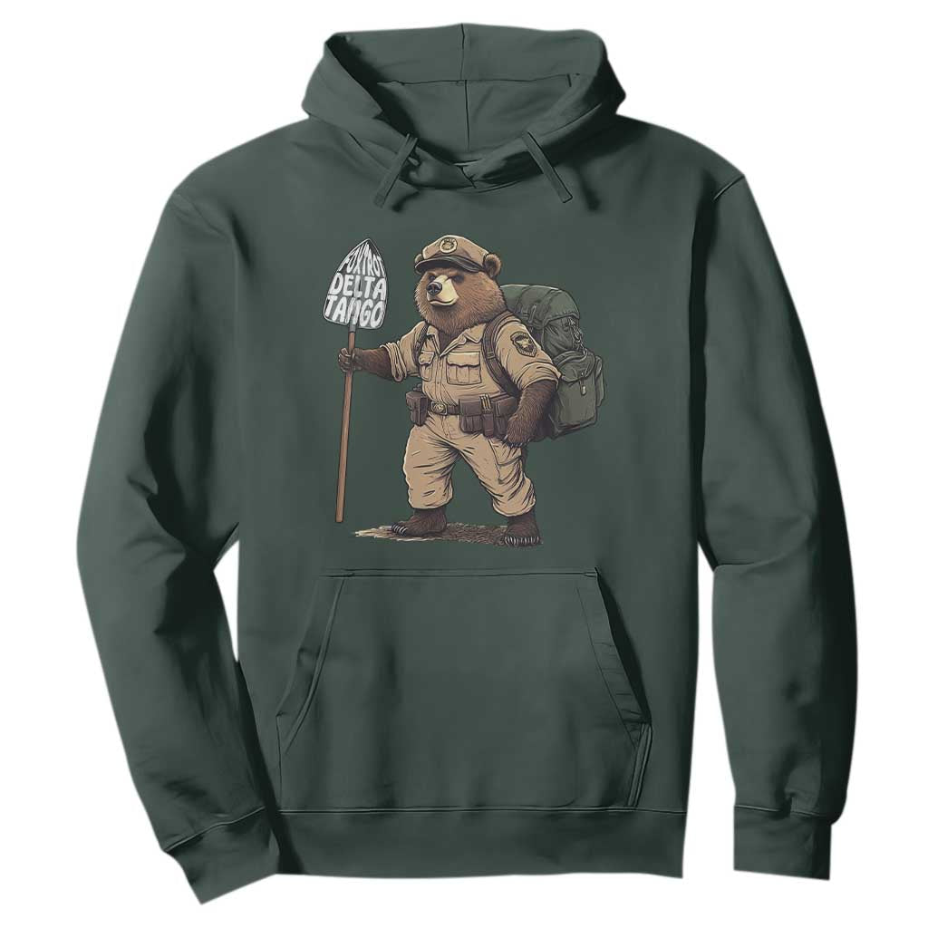 Foxtrot Delta Tango Resist Bear Hoodie TS02 Dark Forest Green Print Your Wear