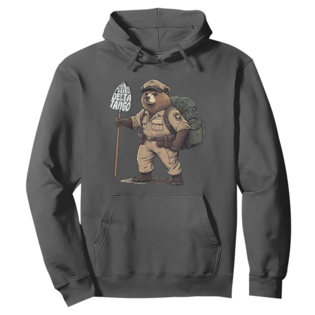 Foxtrot Delta Tango Resist Bear Hoodie TS02 Dark Heather Print Your Wear
